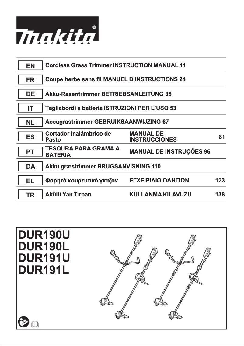 Page 1 of the manual User Manual Makita DUR191L