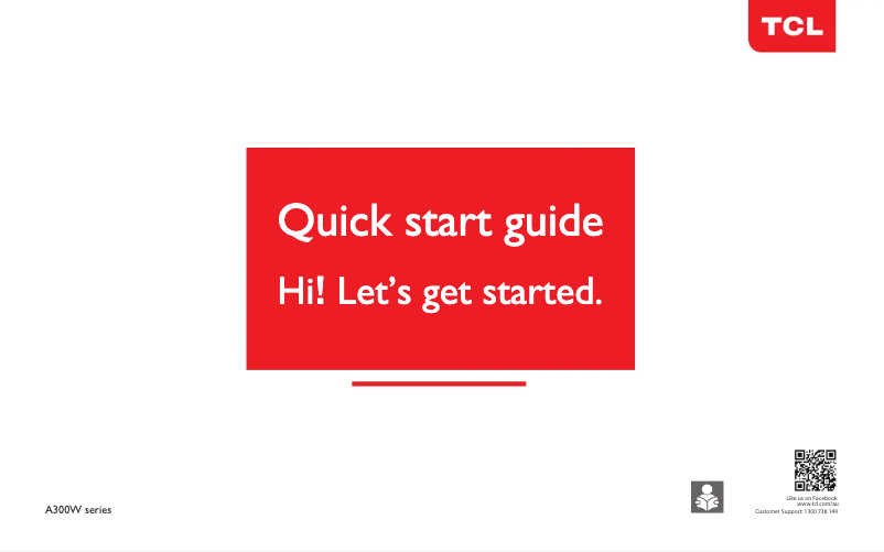 Page 1 of the manual Quick Start Guide TCL 85A300W