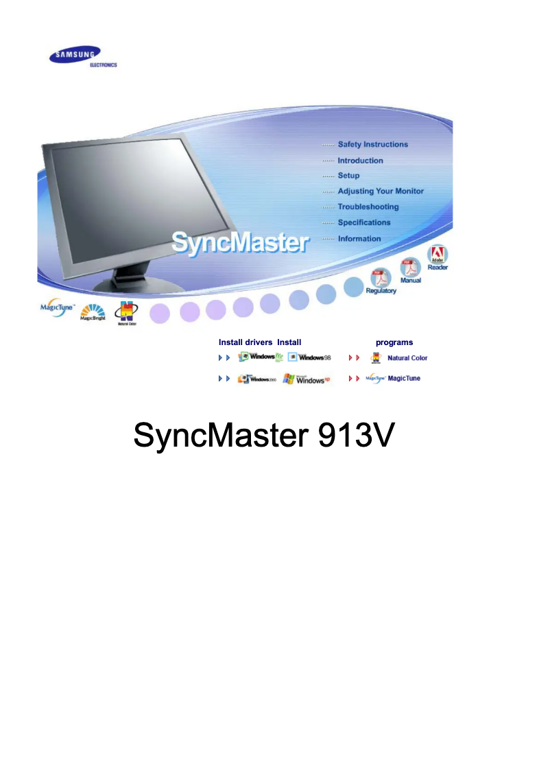 First page image of the manual for SyncMaster 913V