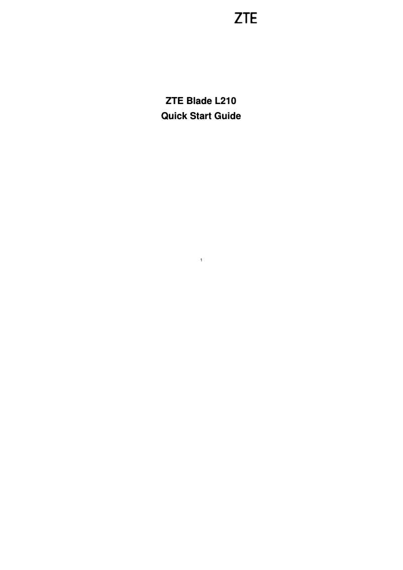 First page image of the manual for Blade L210