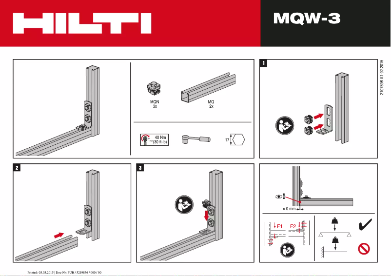 Page 1 of the manual User Manual Hilti MQW 90°-F