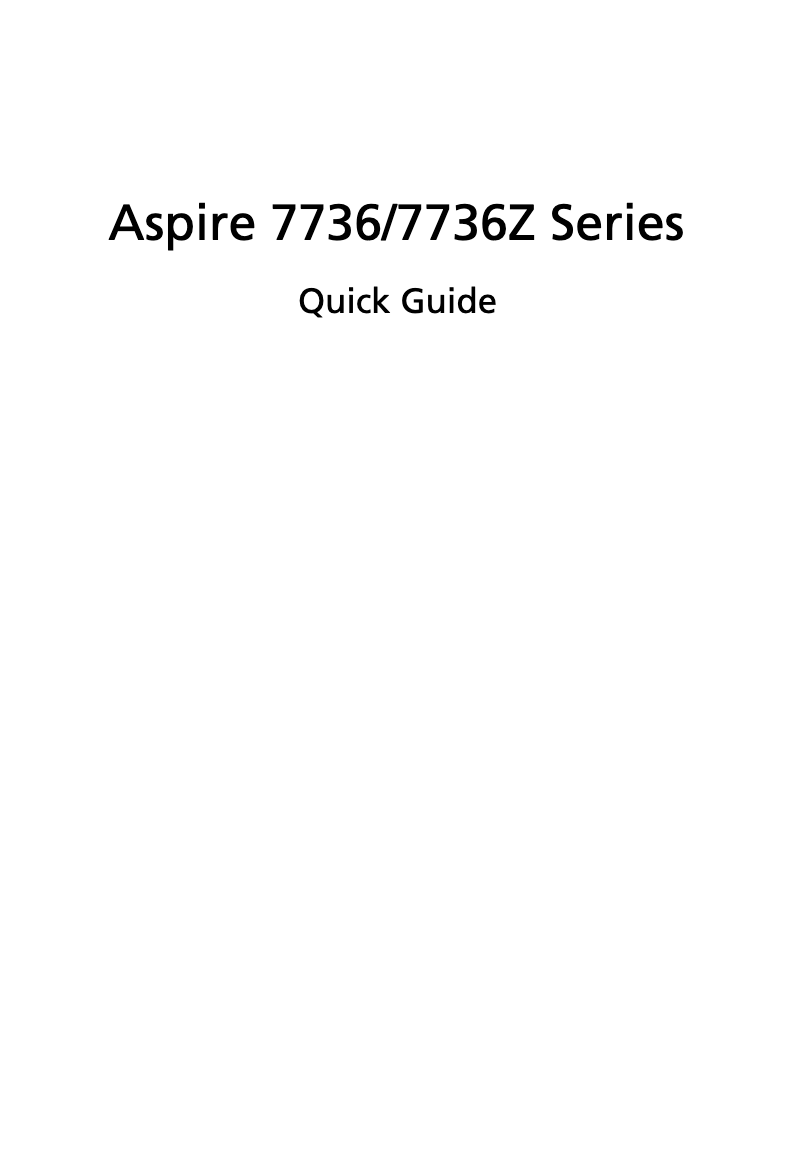 First page image of the manual for Aspire 7736