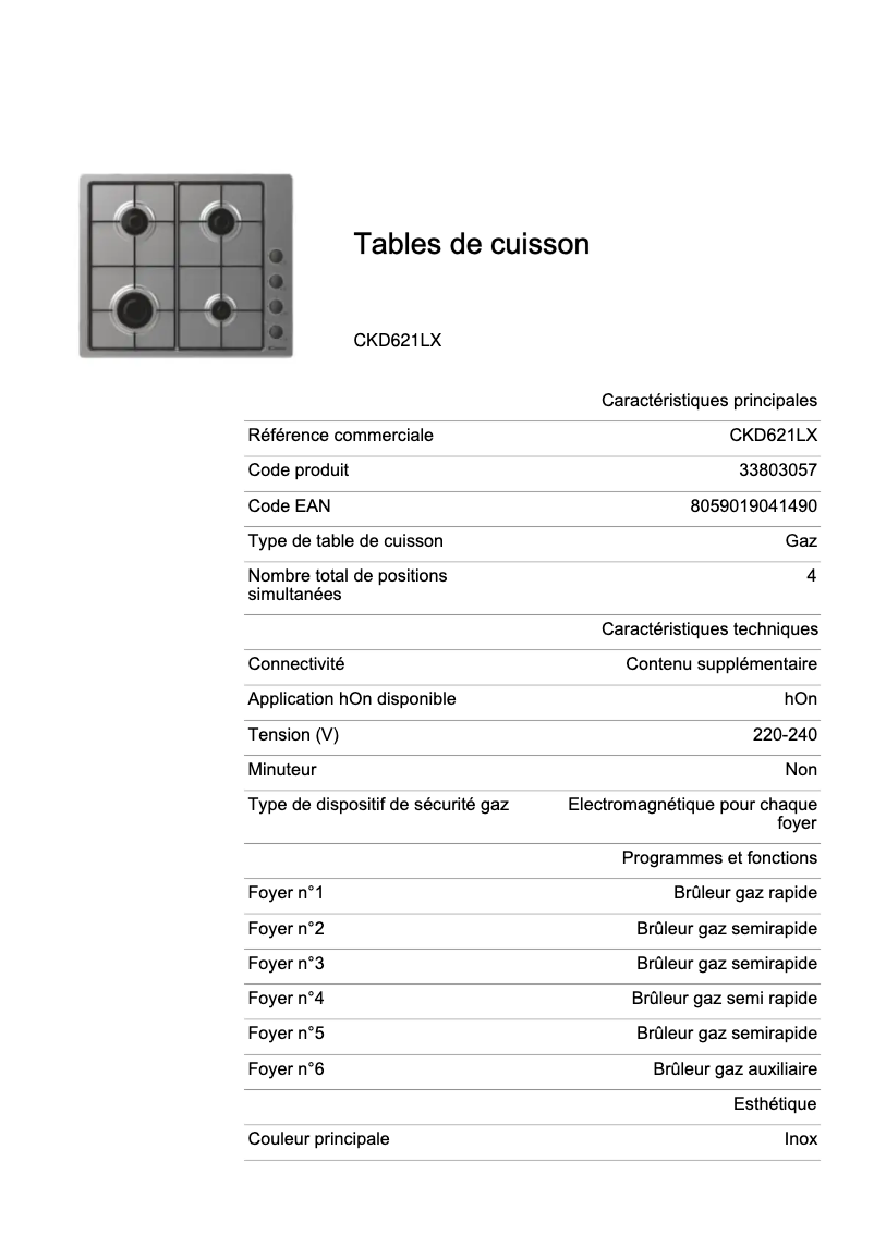 First page image of the manual for CKD621LX