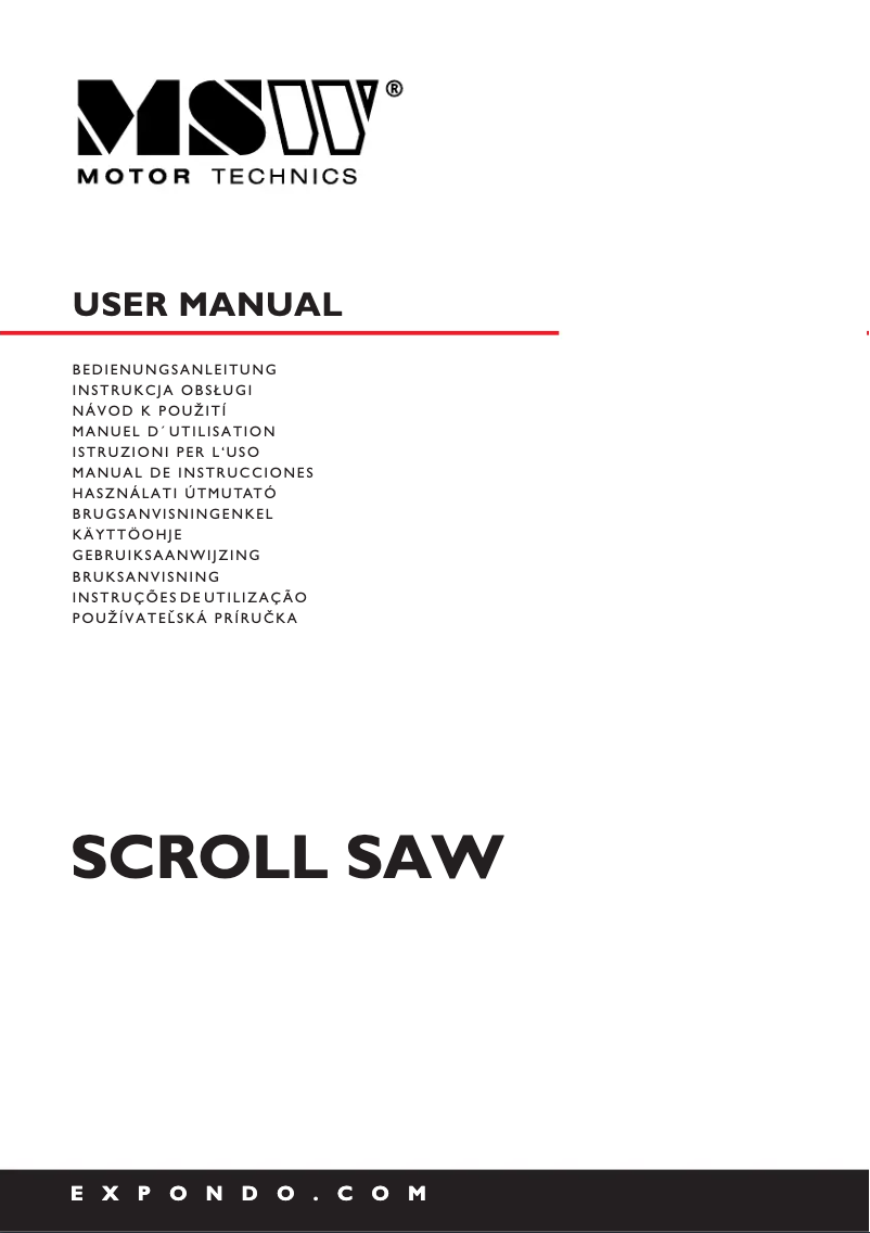 Page 1 of the manual User Manual MSW MSW-SAW 16 SCROLL