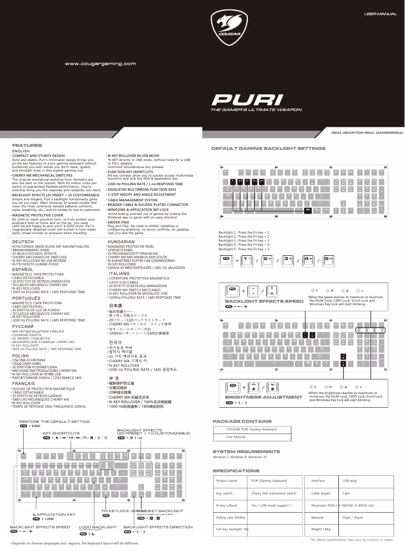 Page 1 of the manual User Manual Cougar Puri