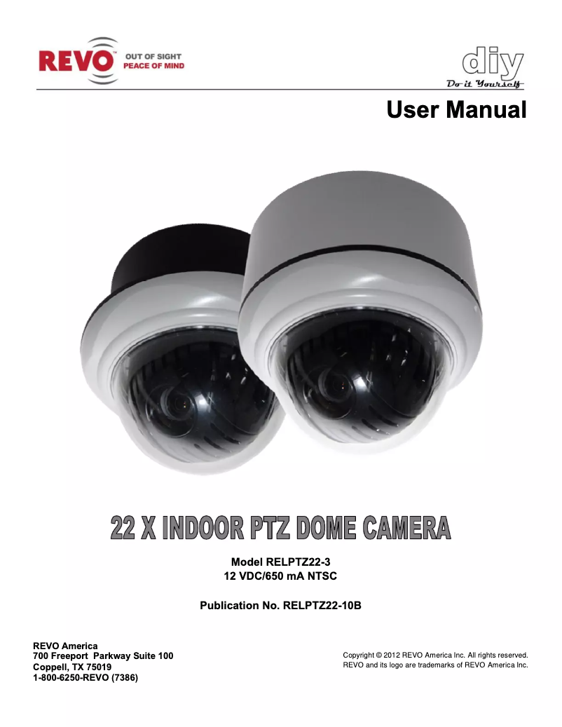 Page 1 of the manual User Manual REVO RELPTZ22-3