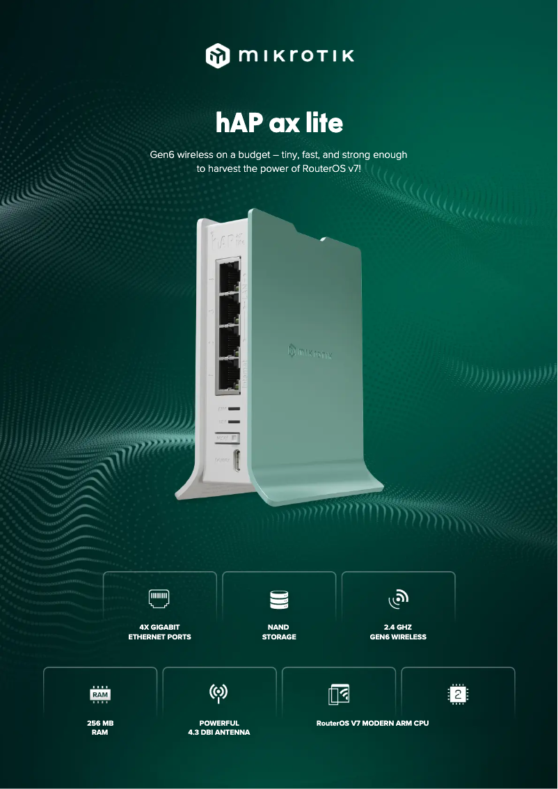 First page image of the manual for hAP ax lite