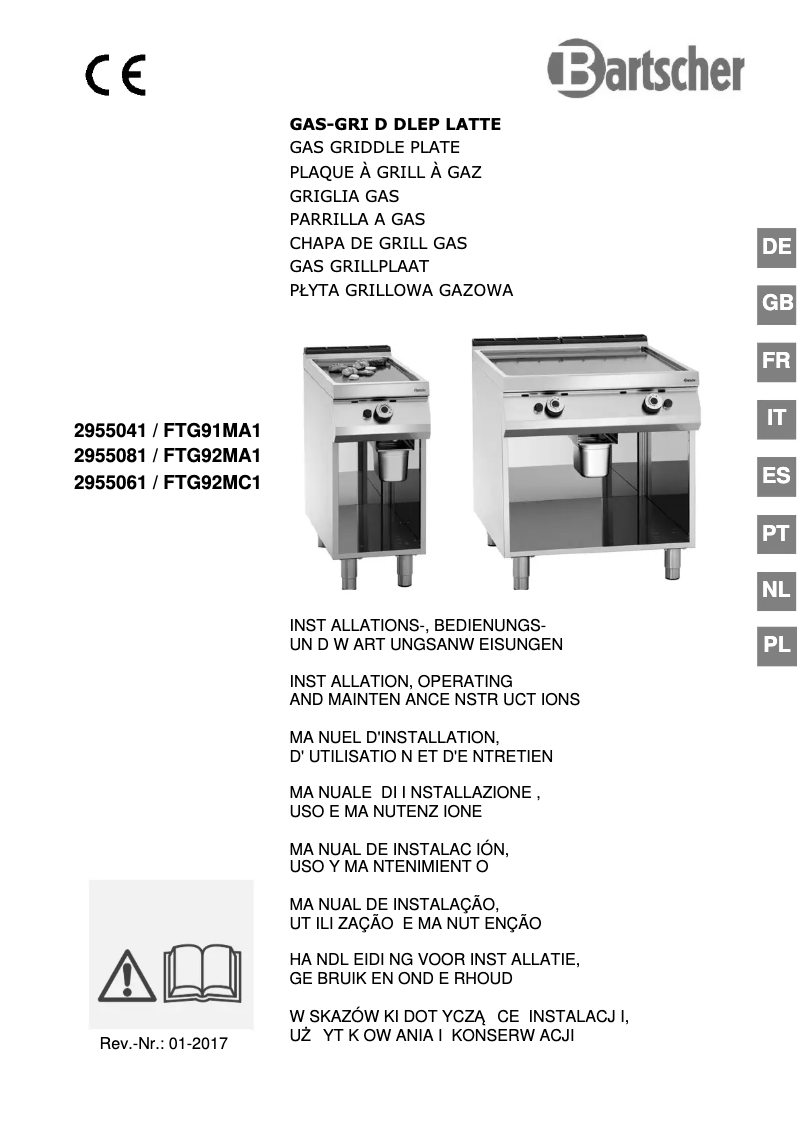 Page 1 of the manual User Manual Bartscher 2955041