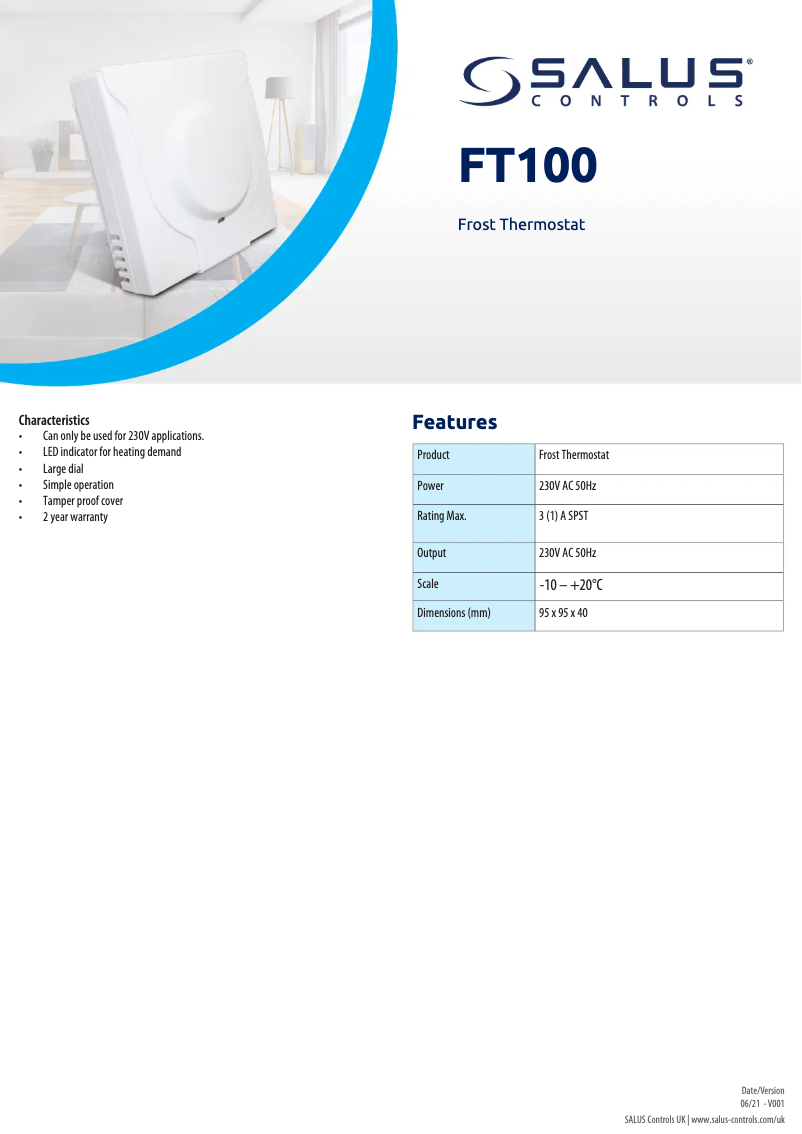 First page image of the manual for FT100