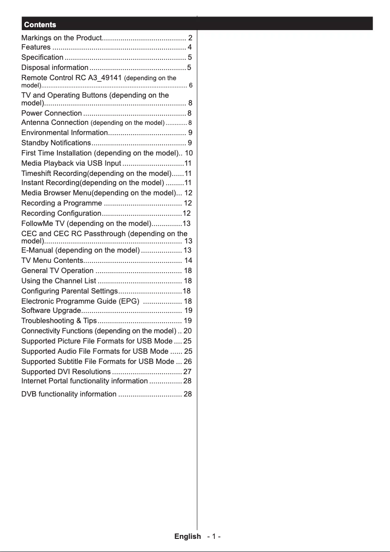 Page 1 of the manual User Manual Hitachi 43HE4005