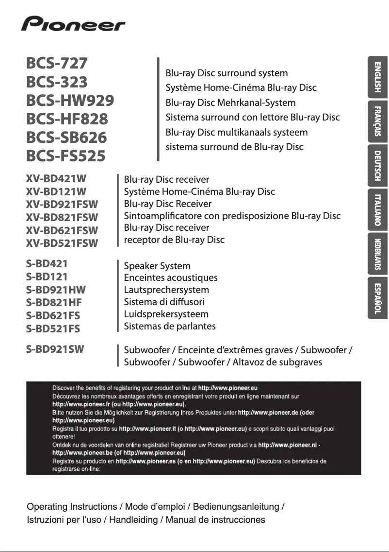 Page 1 of the manual User Manual Pioneer BCS-SB626