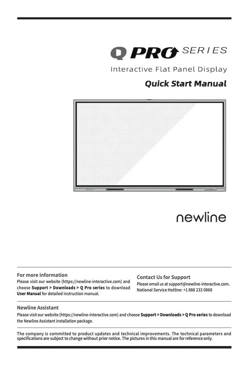 Page 1 of the manual User Manual Newline TT-6524QPRO