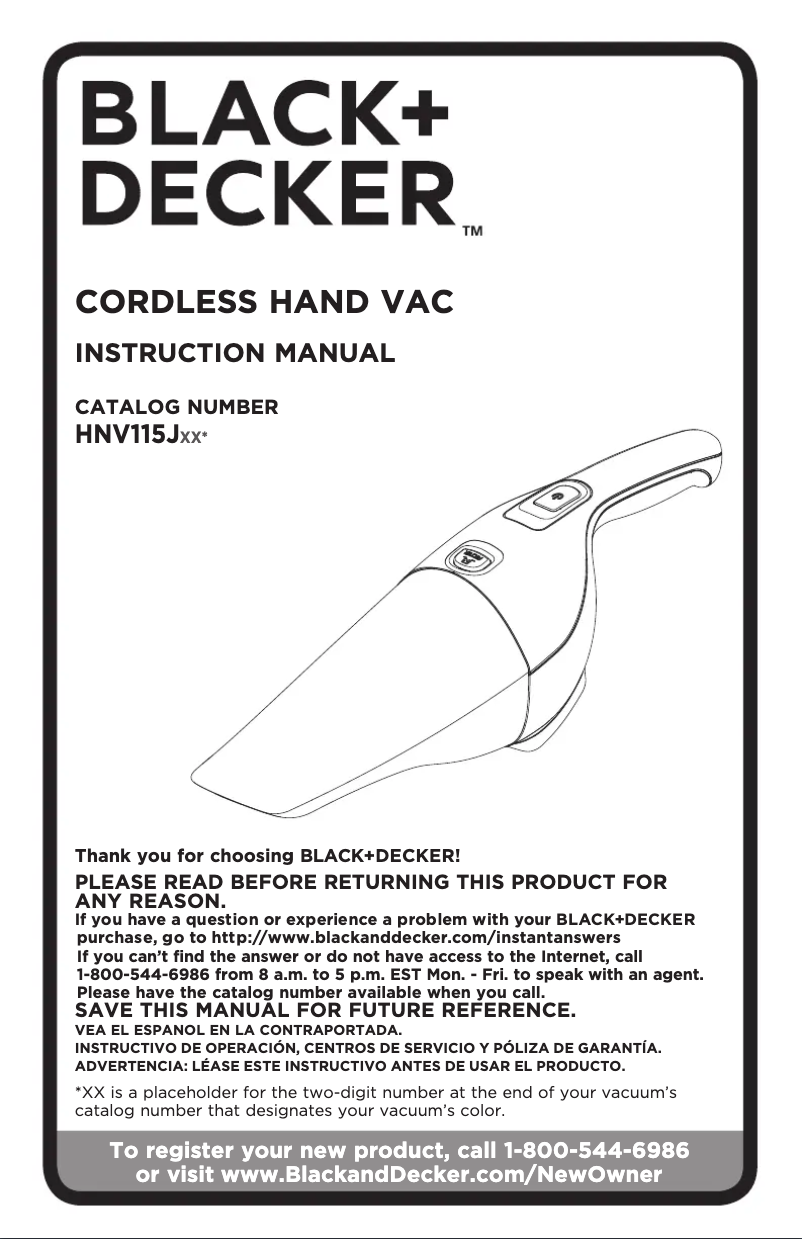 First page image of the manual for HNV115J21