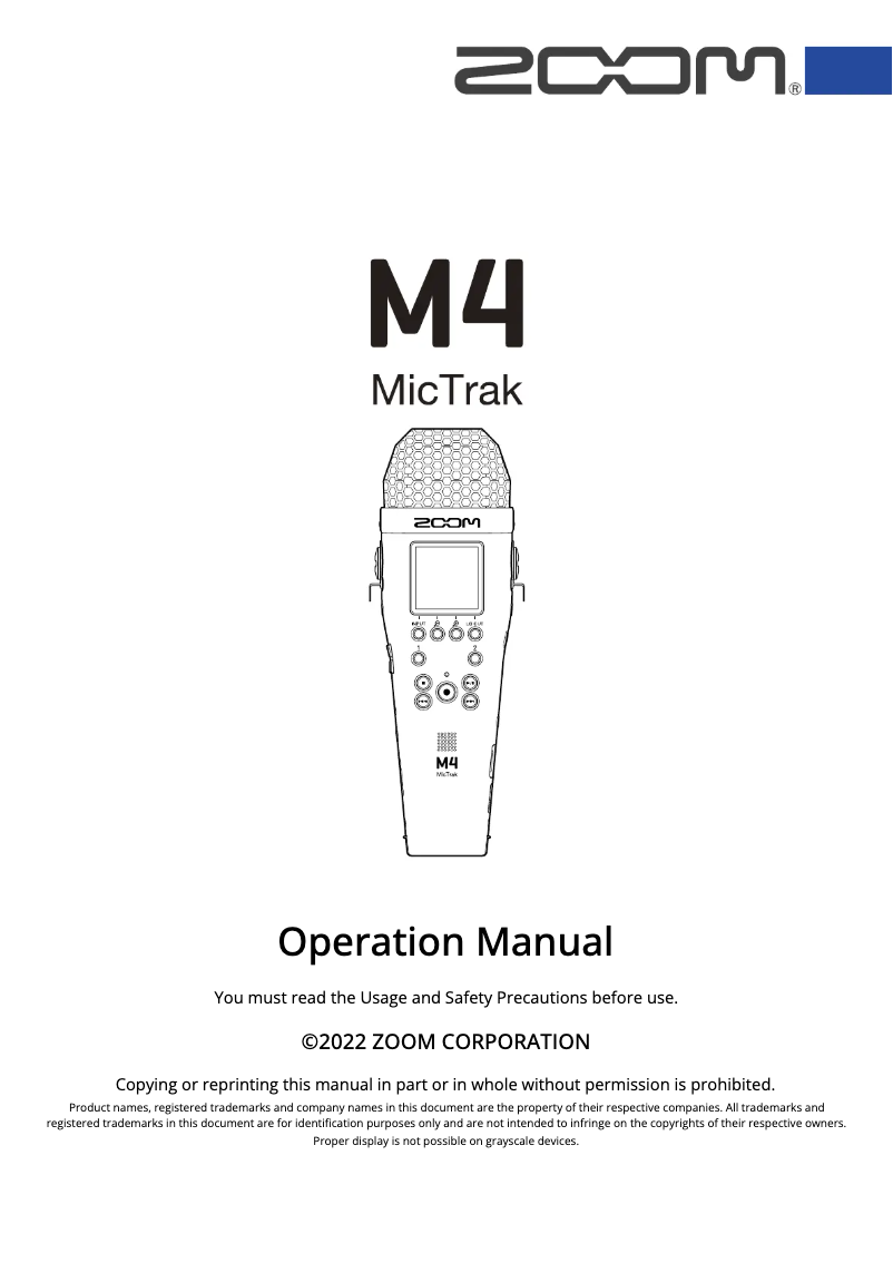 First page image of the manual for M4 MicTrak