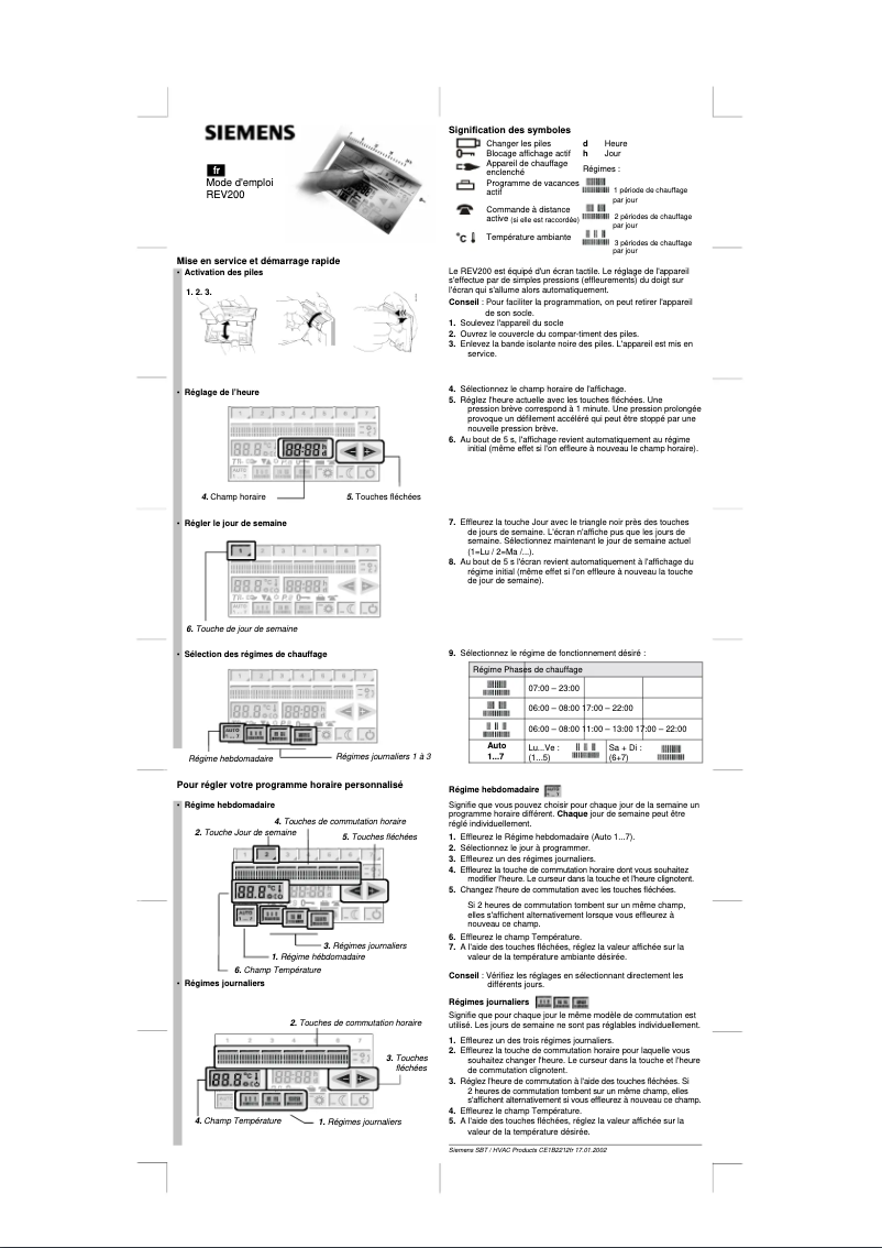 First page image of the manual for REV200