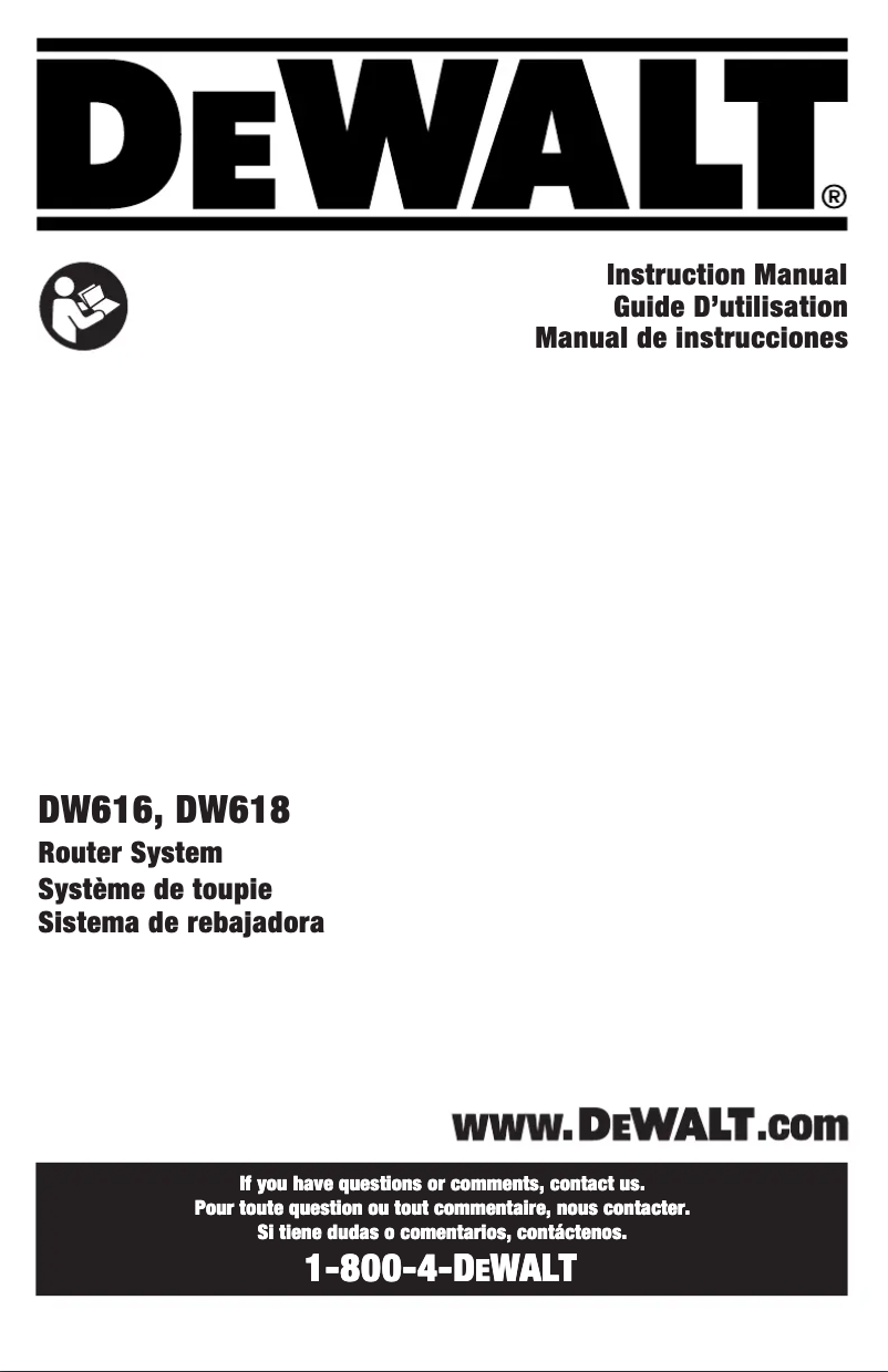 Page 1 of the manual User Manual DeWalt DW618