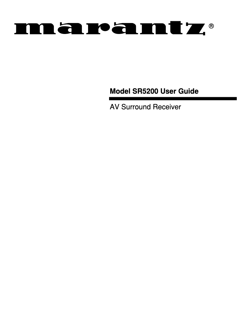 Page 1 of the manual User Manual Marantz SR-5200