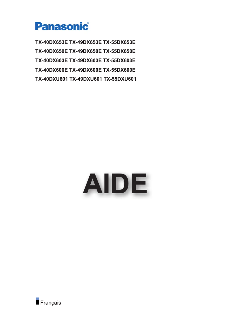 First page image of the manual for TX-49DX650E