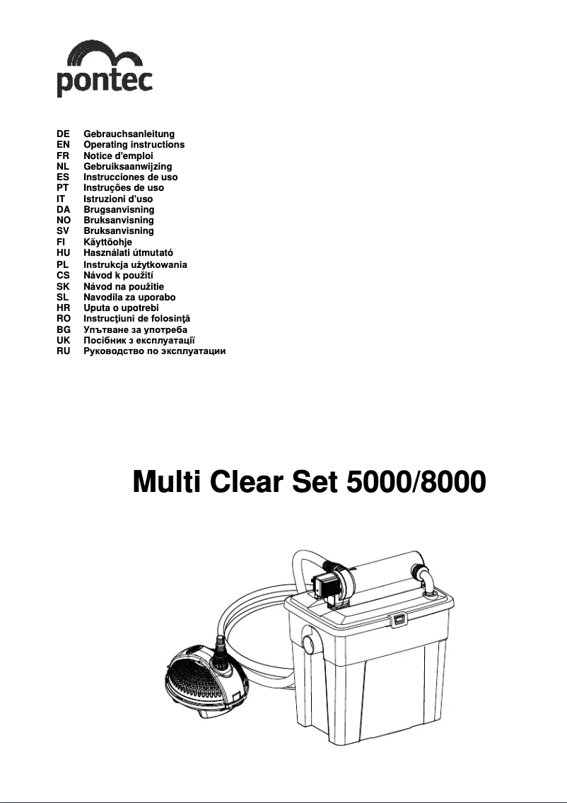 First page image of the manual for Multi Clear Set 8000