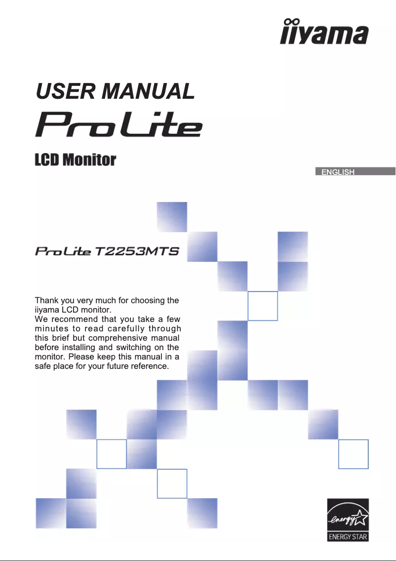 Page 1 of the manual User Manual Iiyama ProLite T2253MTS-B1
