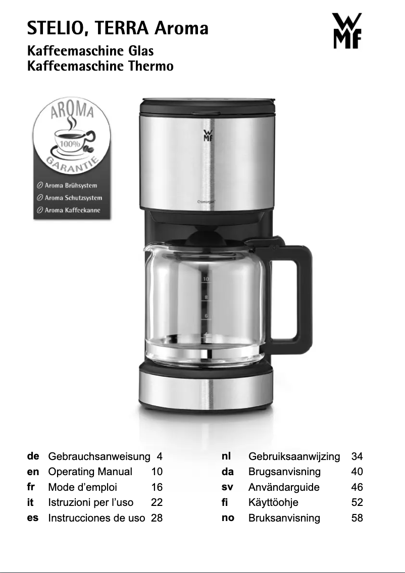 First page image of the manual for Terra Aroma