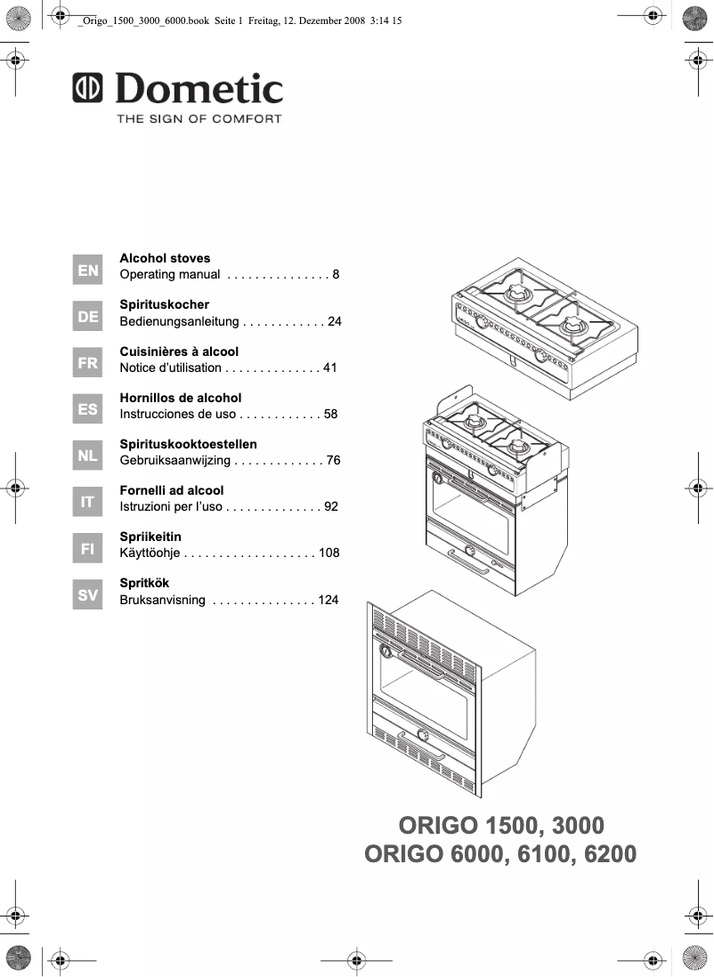 Image de la première page du manuel de l'appareil Origo 6100