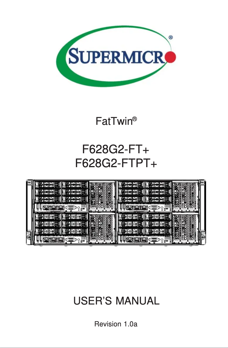 First page image of the manual for SuperServer F628G2-FTPT+