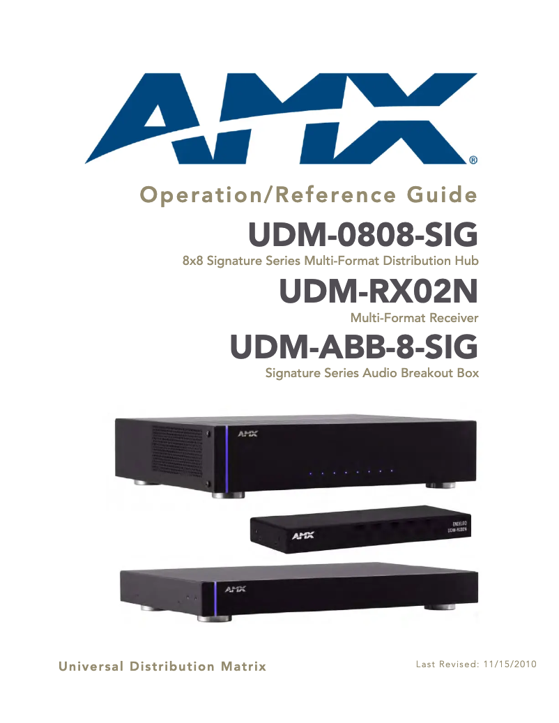 Page 1 of the manual User Manual AMX UDM-RX02N