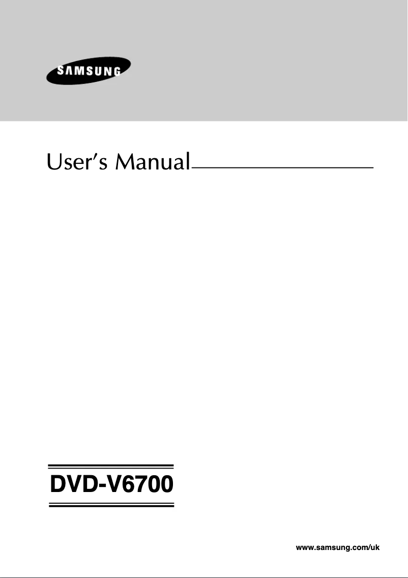 Page 1 of the manual User Manual Samsung DVD-V6700S