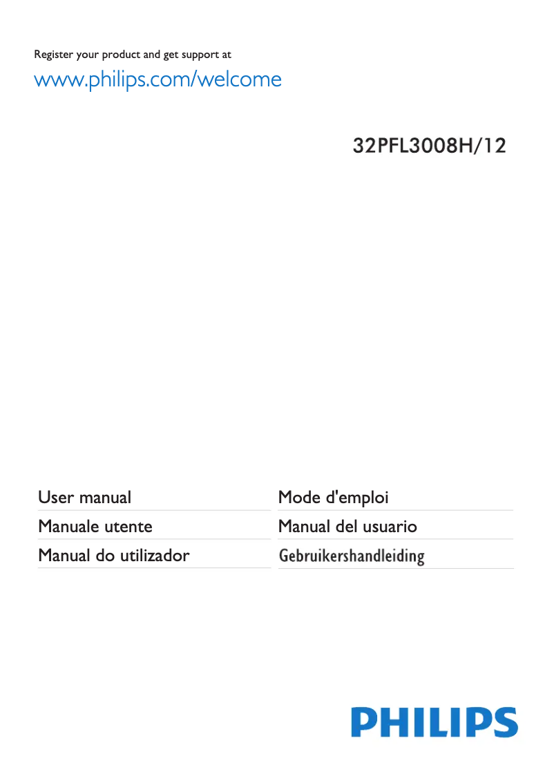 Page 1 of the manual User Manual Philips 32PFL3008H