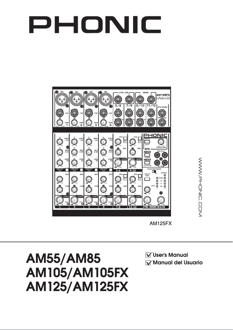 First page image of the manual for AM 105FX