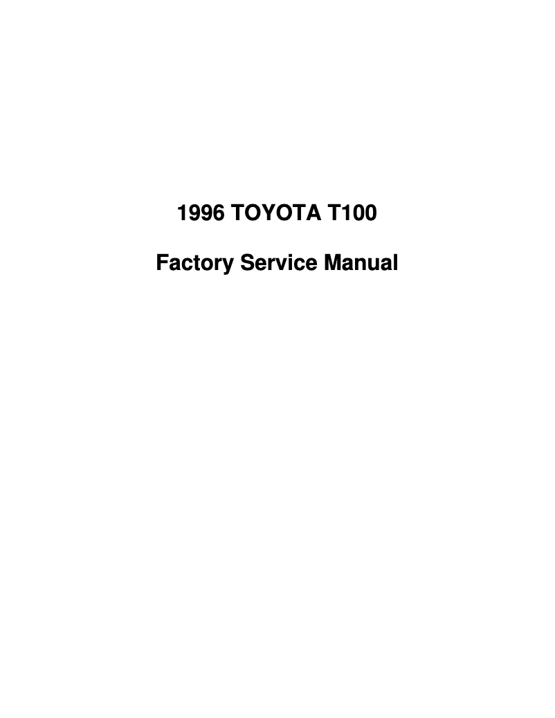 Page 1 of the manual User Manual Toyota T100 (1996)