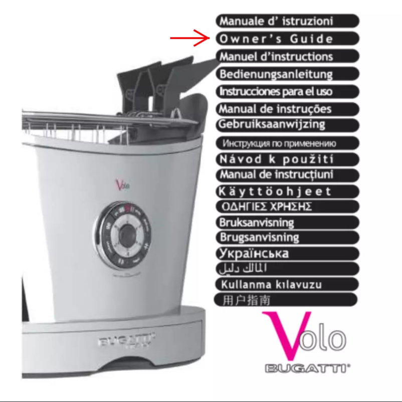 Page 1 of the manual User Manual Bugatti Volo