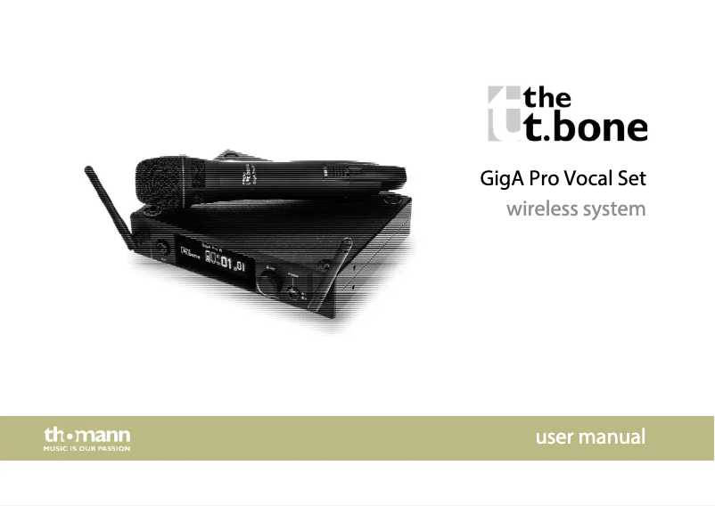 Page 1 of the manual User Manual the t.bone GigA Pro Vocal Set