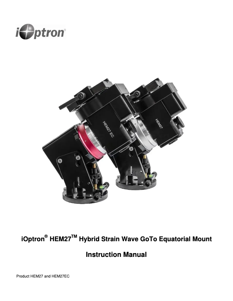 First page image of the manual for HEM27EC