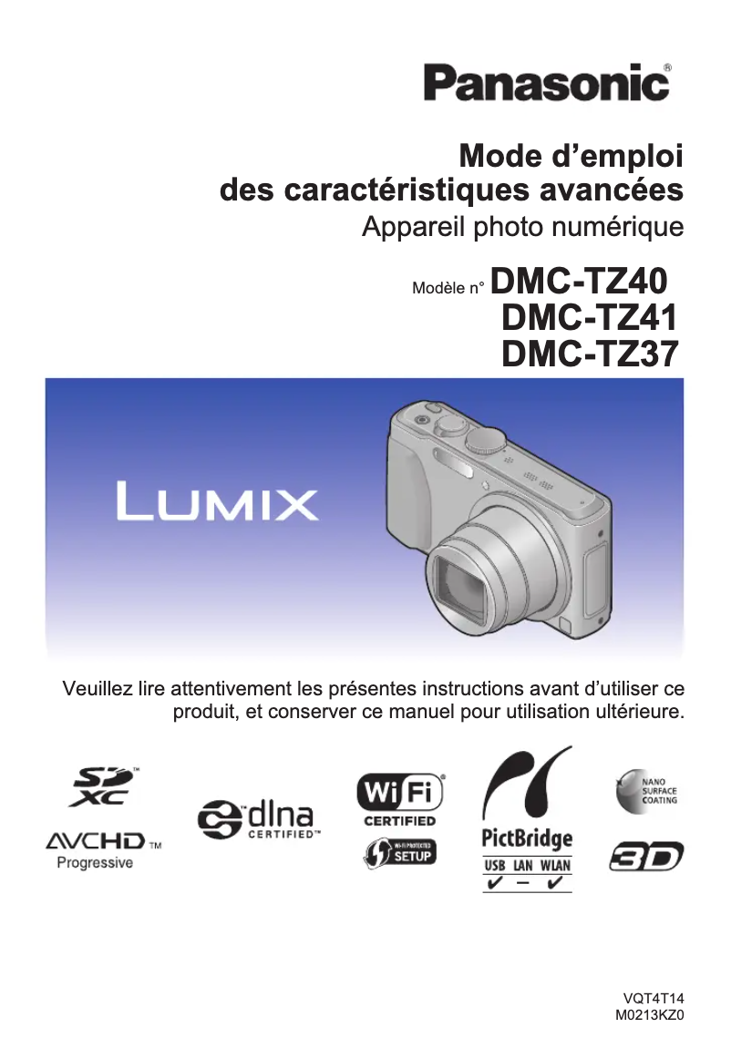 Page 1 of the manual User Manual Panasonic Lumix DMC-TZ37