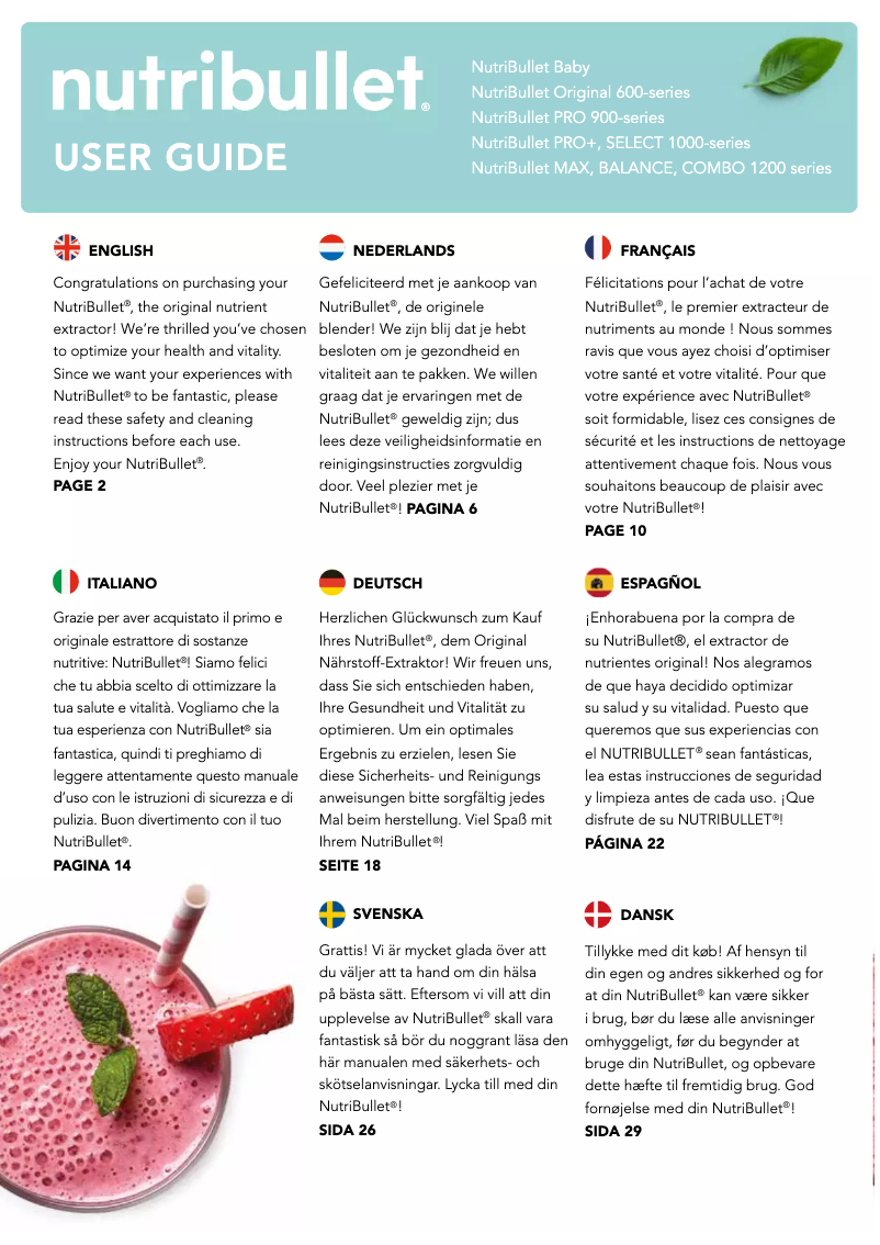 Page 1 de la notice Manuel utilisateur Magic Bullet Select