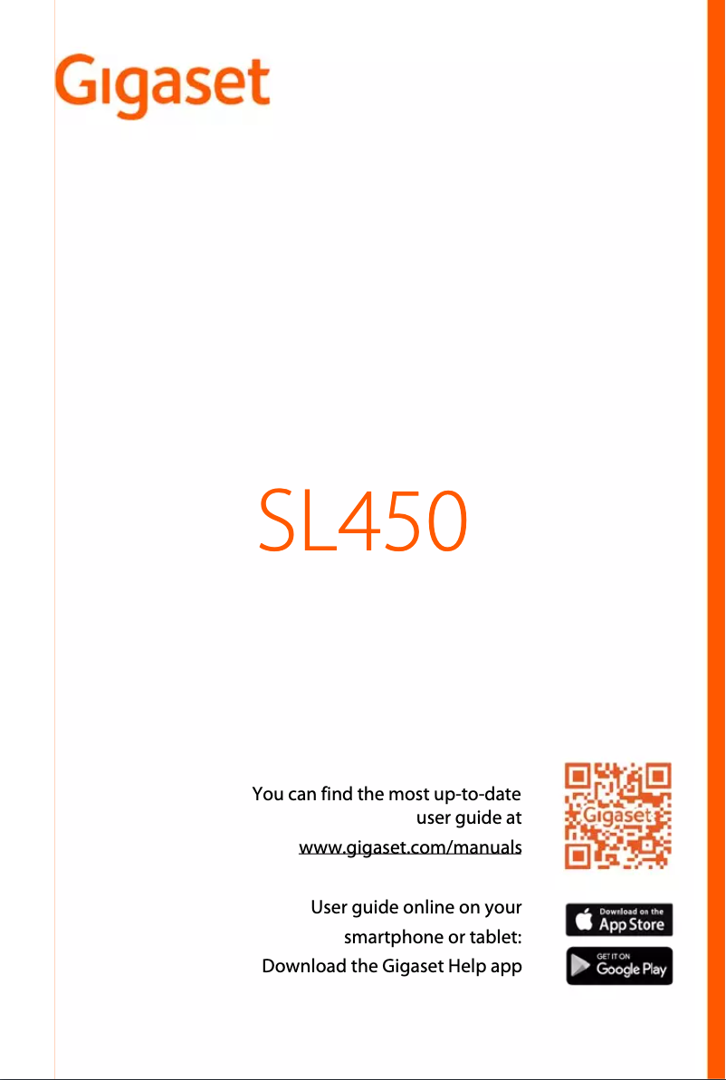 First page image of the manual for SL450