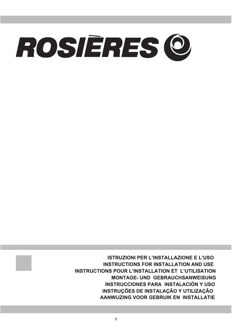 Page 1 of the manual Instruction Manual Rosieres RHG 580 IN