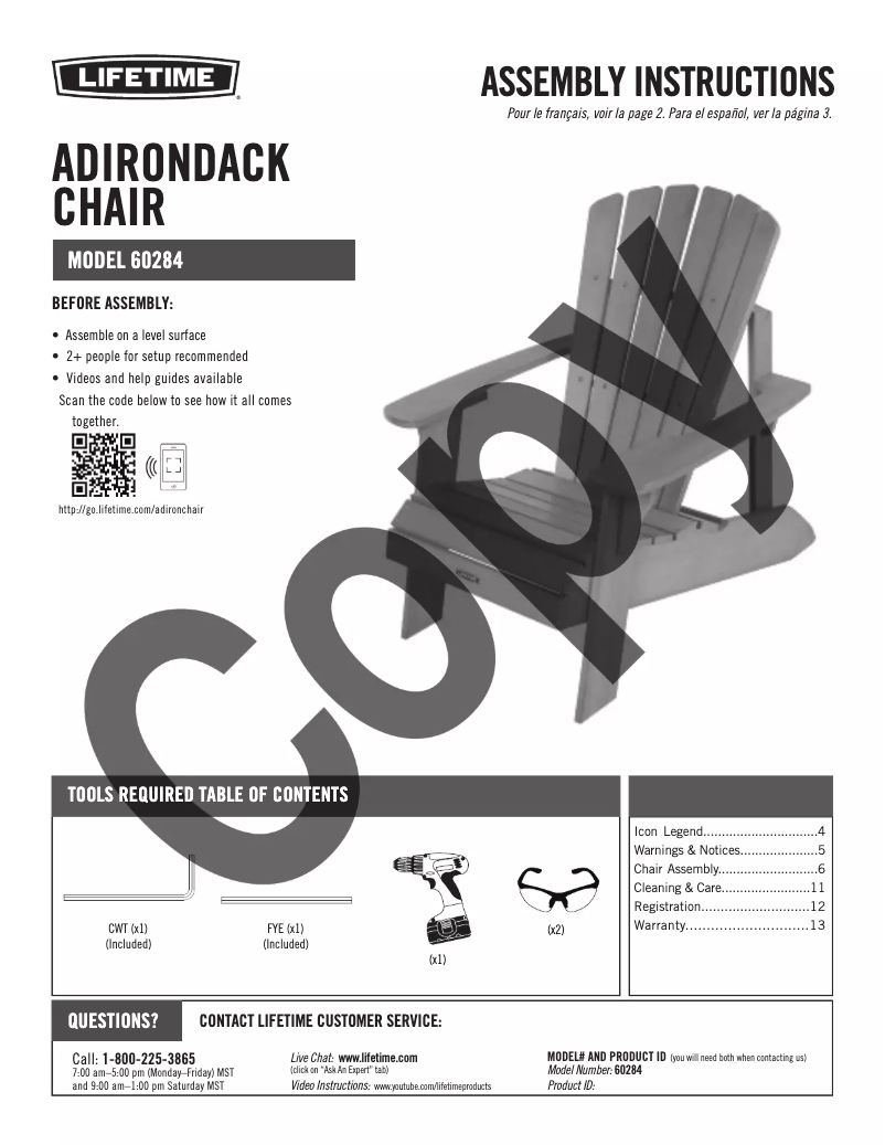 First page image of the manual for 60284