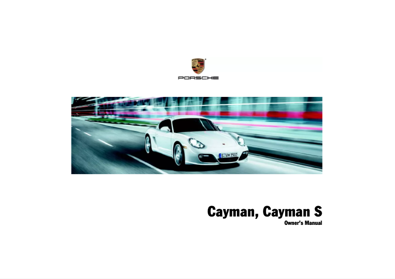 First page image of the manual for Cayman S (2009)