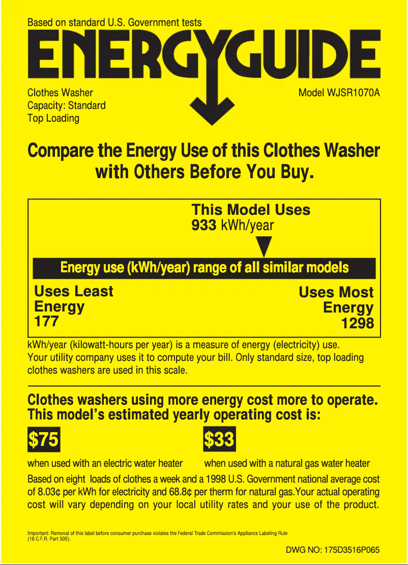 First page image of the manual for WJSR1070ACC