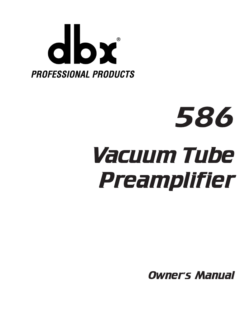 First page image of the manual for 586