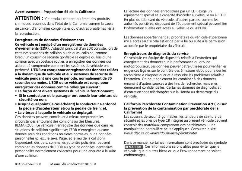 First page image of the manual for Fit (2018)