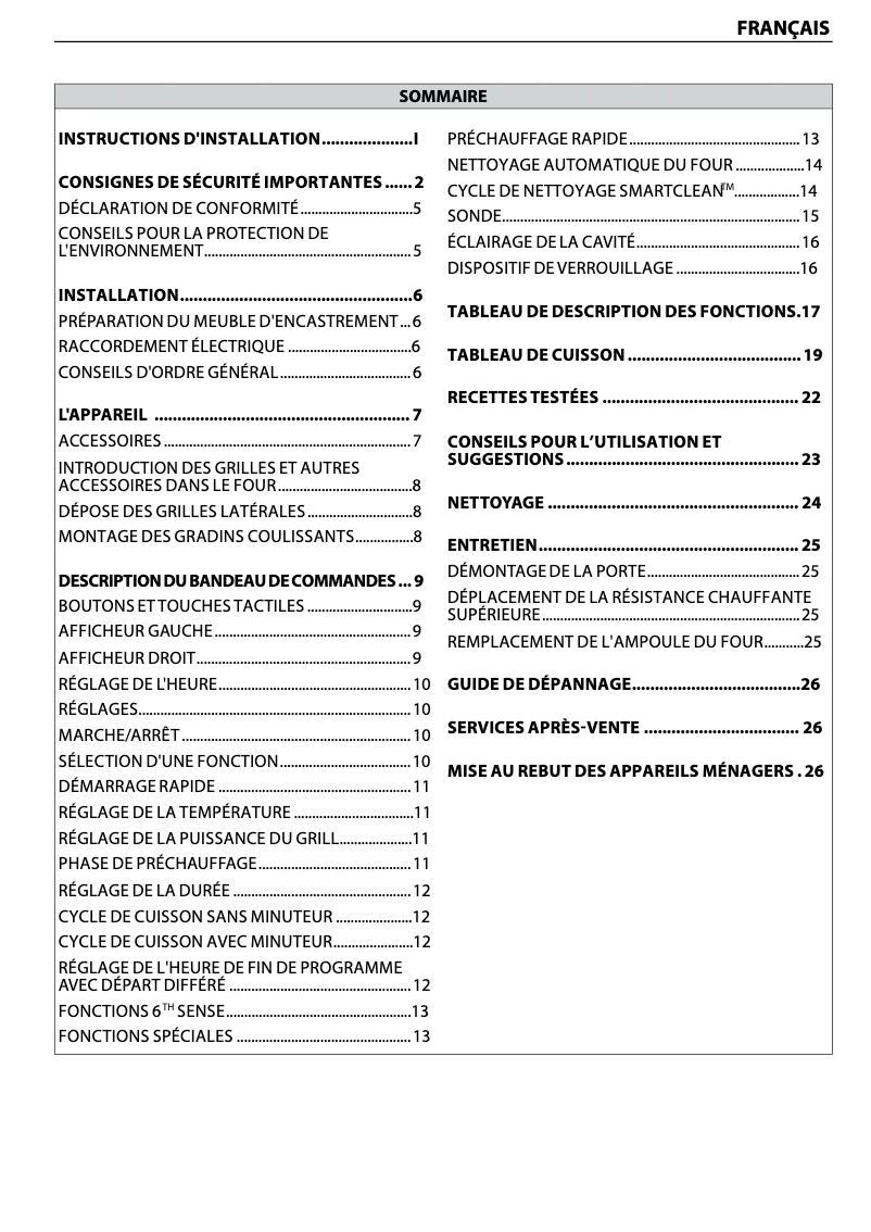 Page 1 de la notice Mode d'emploi Whirlpool AKZ 6230 IX