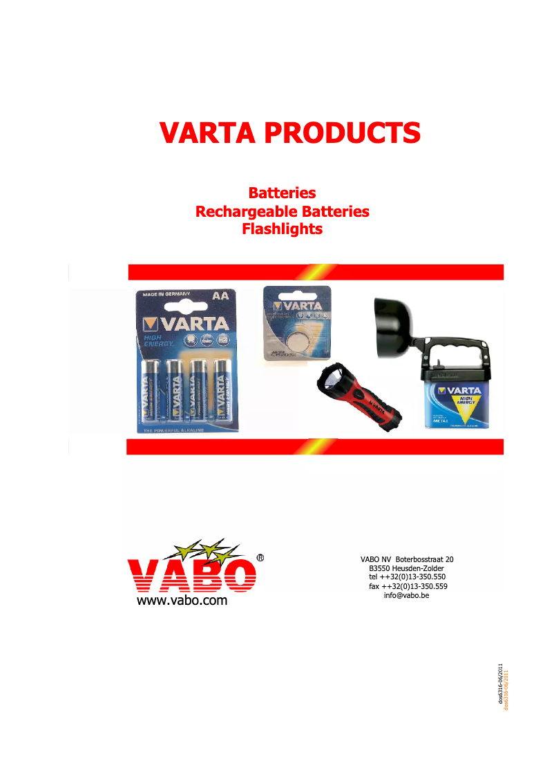 Page 1 of the manual User Manual Varta V399