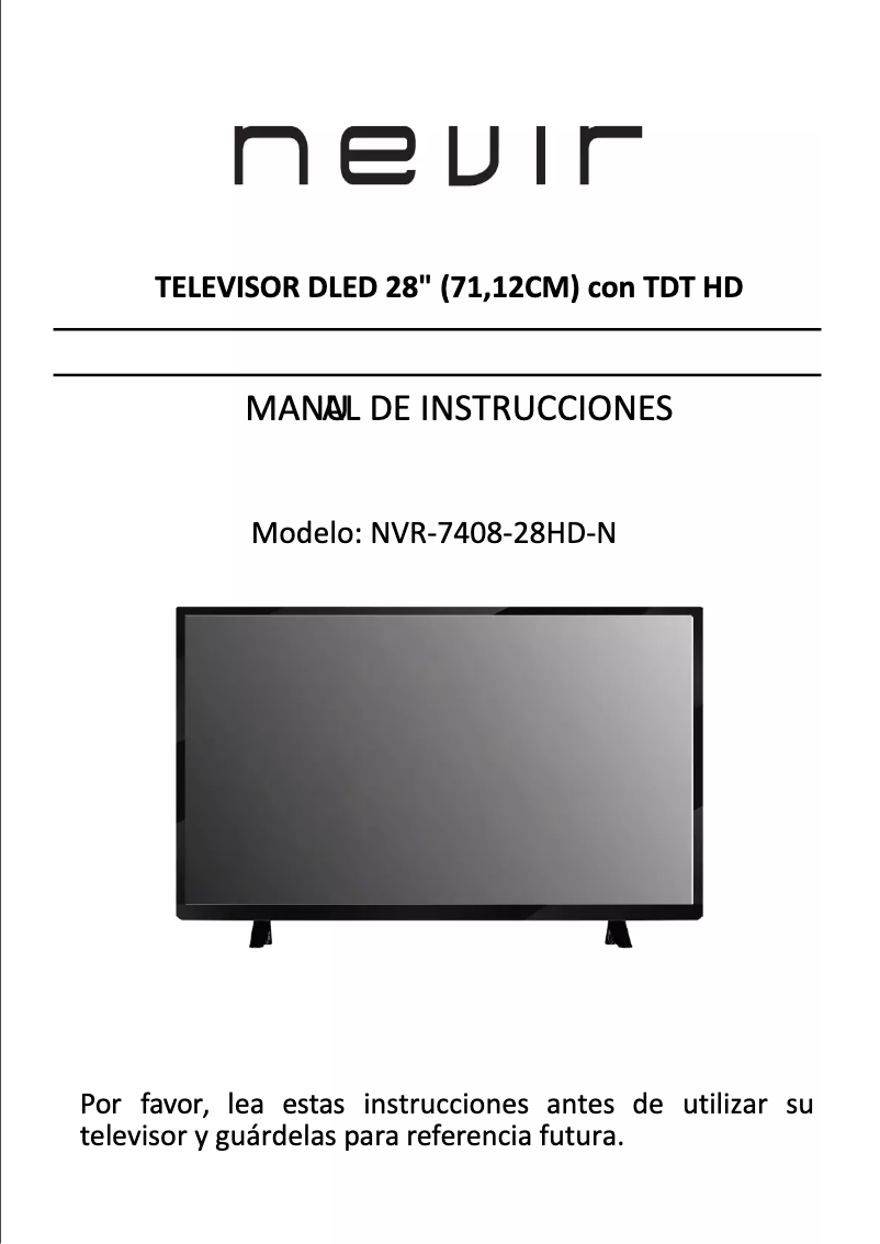 Page 1 of the manual User Manual Nevir NVR-7408-28HD-N