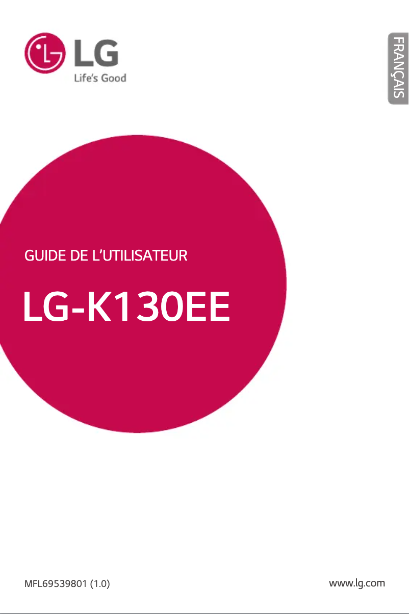 First page image of the manual for LG-K130EE
