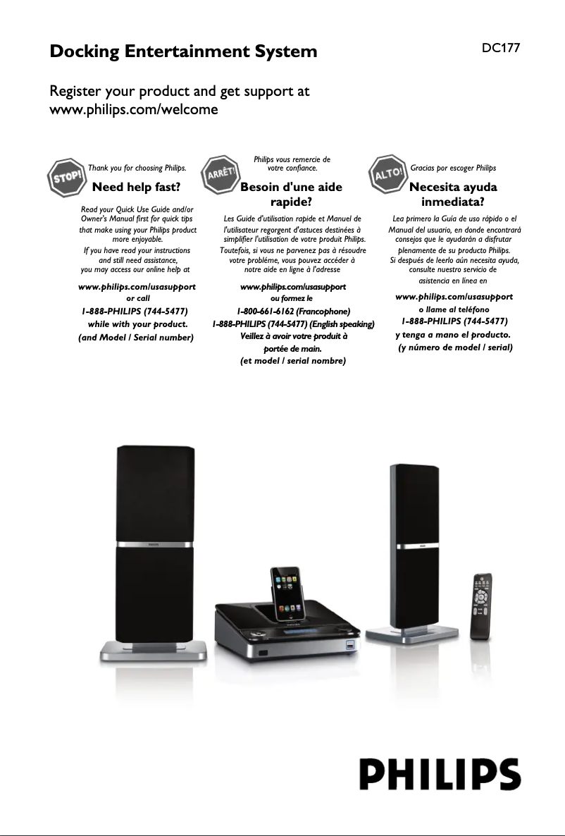 Page 1 of the manual User Manual Philips DC177