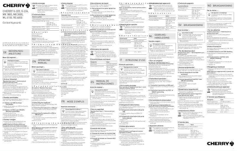 Page 1 of the manual User Manual Cherry Dialekt-Tastatur G83-6919